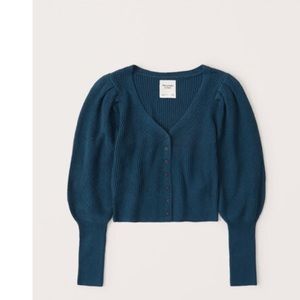 Abercrombie & Fitch Puff Sleeve Cropped Cardigan, Size M